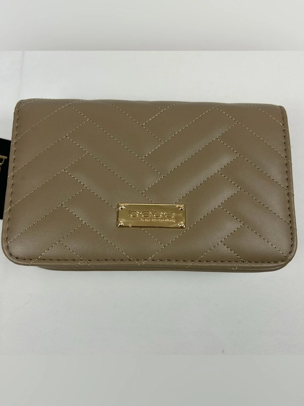 *NEW* Bebe Sophia Clutch Wristlet Purse w/ Crossbody Strap & Wallet Taupe